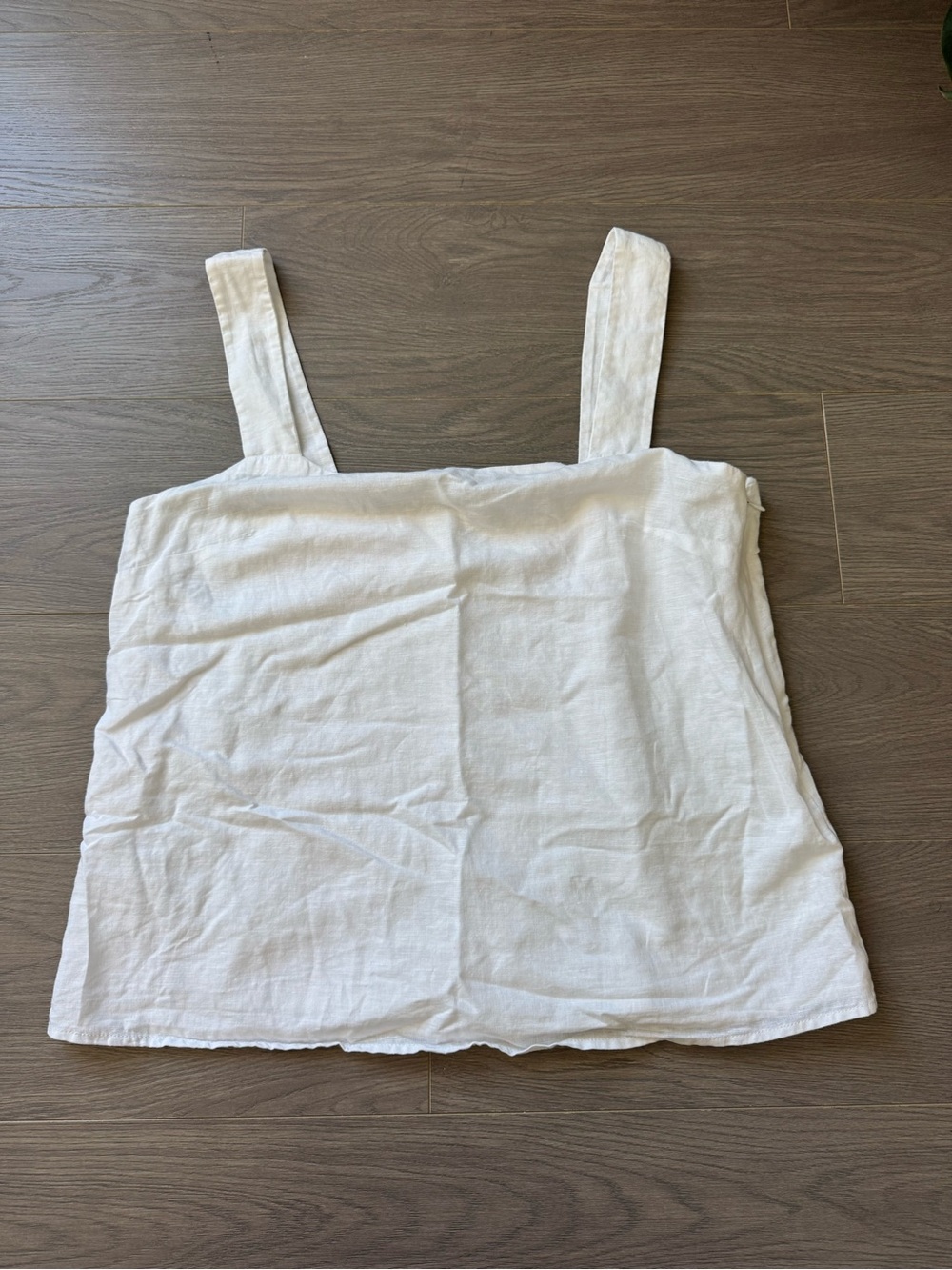 J. Crew White Linen and Cotton Tank M